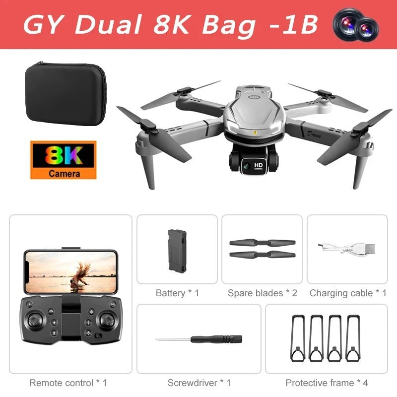 Professional HD Aerial Drone - Dual-Camera, 5G, GPS, Obstacle Avoidance, 8K