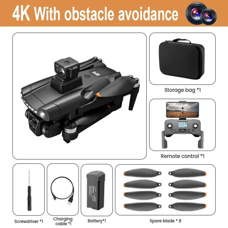 Drone 8K Professional Camera, GPS, Brushless, Obstacle Avoidance Quadcopter