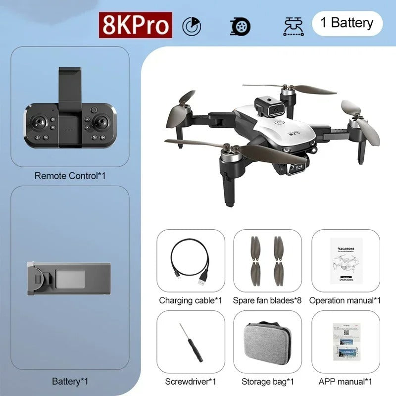 Replacement Brushless Drone - 4K/8K Dual Camera Quadcopter with Obstacle Avoidance